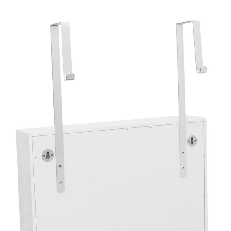 Wall-Mounted Jewelry Cabinet with Lock, PVC Film Finish & Fitting Mirror