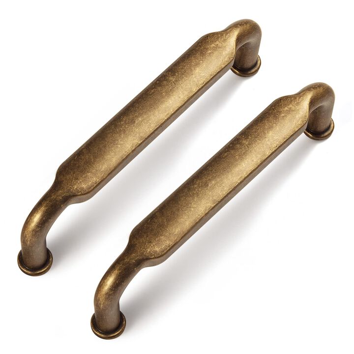 Goo-Ki 2 Pack 3-3/4 Inch (96mm) Hole Center Cabinet Pulls Antique Brass Zinc Alloy Kitchen Drawer Pulls Drawer Handles 4.2 Inch