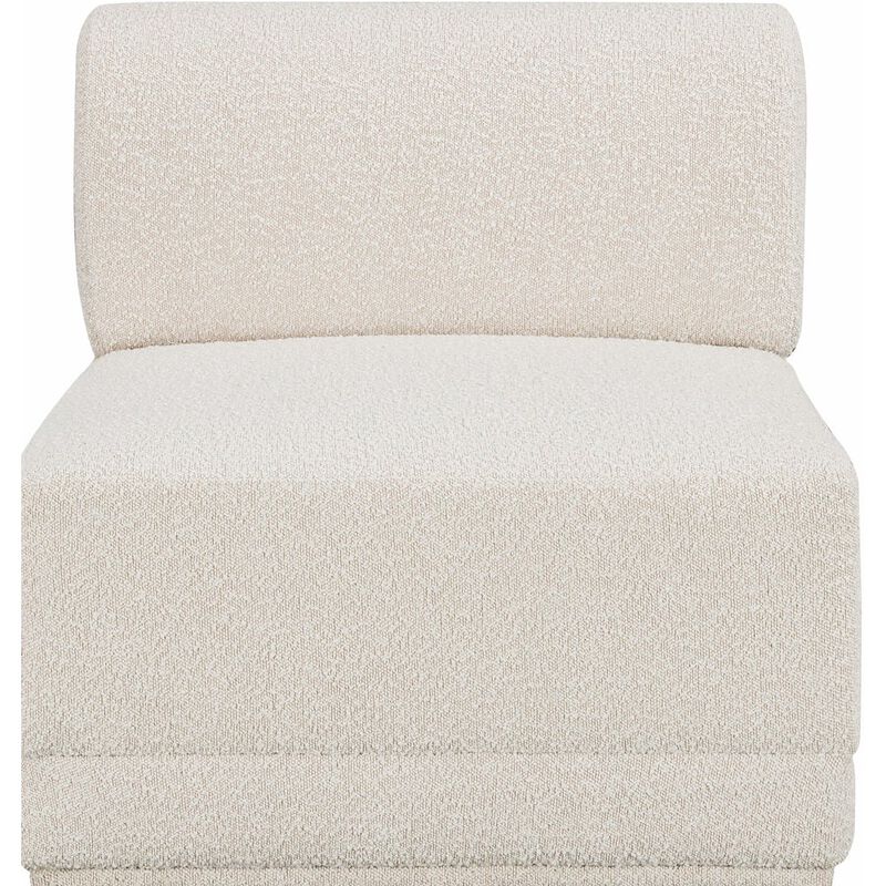 Meridian Furniture Ollie Cream Boucle Fabric Armless