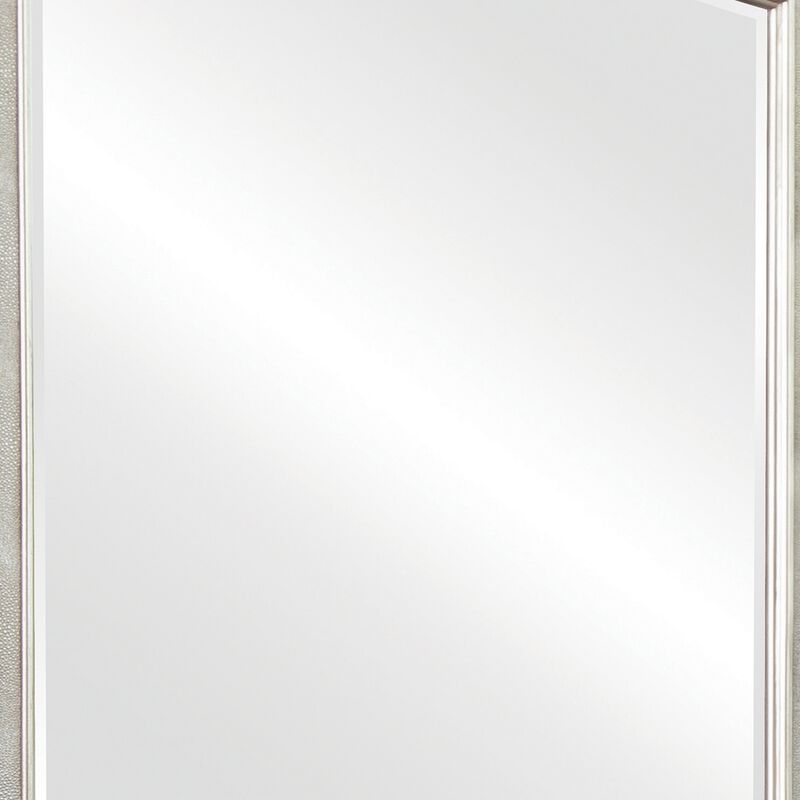 36 Inch Wooden Frame Arched Vanity Mirror, Silver-Benzara
