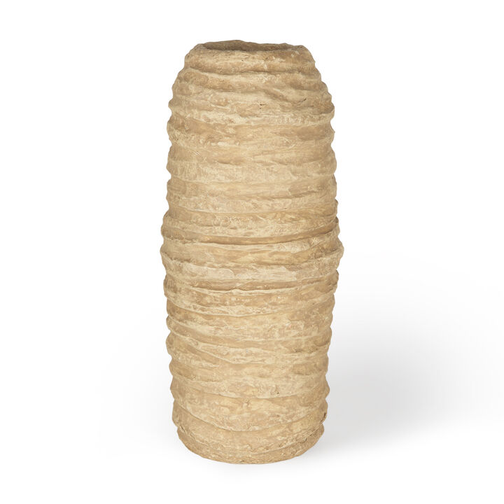 HomeRoots 18" Beige Paper Mache Table Vase