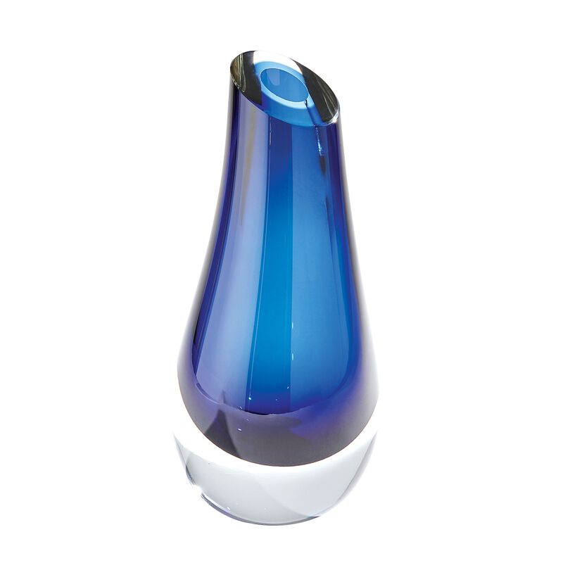 Slant Vase-Blue Large