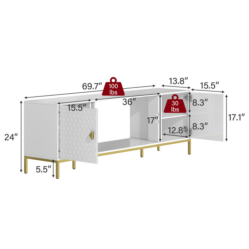 TATEUS Heavy Duty TV Stand image number 3