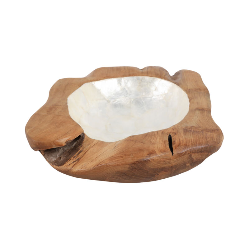 12" Teakwood Bowl W/Capiz image number 2
