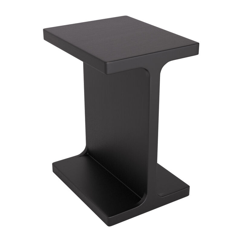 HomeRoots 20" Black Solid Wood Pedestal End Table image number 0