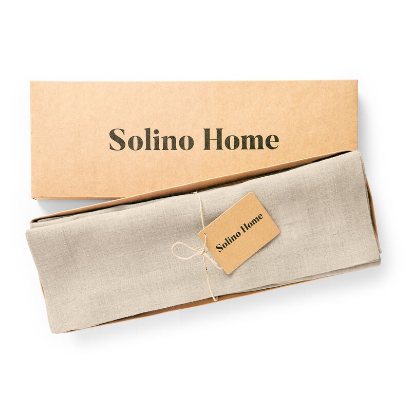 Solino Home Sonoma 100% Linen Placemats &ndash; Set of 6, 14 x 19 in, Machine Washable, Holiday and Everyday Dining
