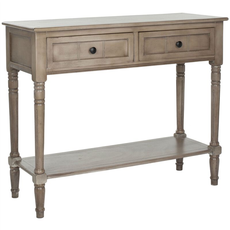 Hivvago Console Accent Table Traditional Style Sofa Table in Distressed Cream