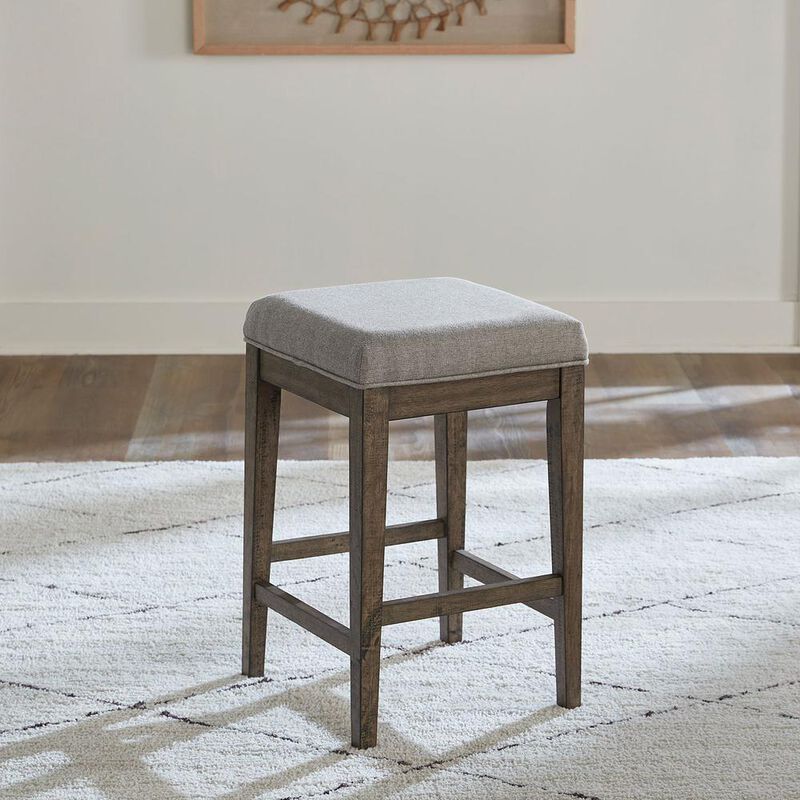 Liberty Furniture Arrowcreek Upholstered Console Stool in Weathered Stone image number 4