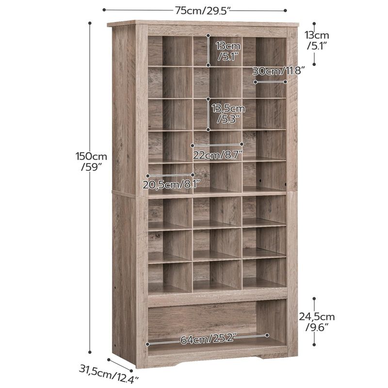 Shoe Storage Cabinet 9-Tier with 24 Compartments and 3 Hooks for Entryway image number 2