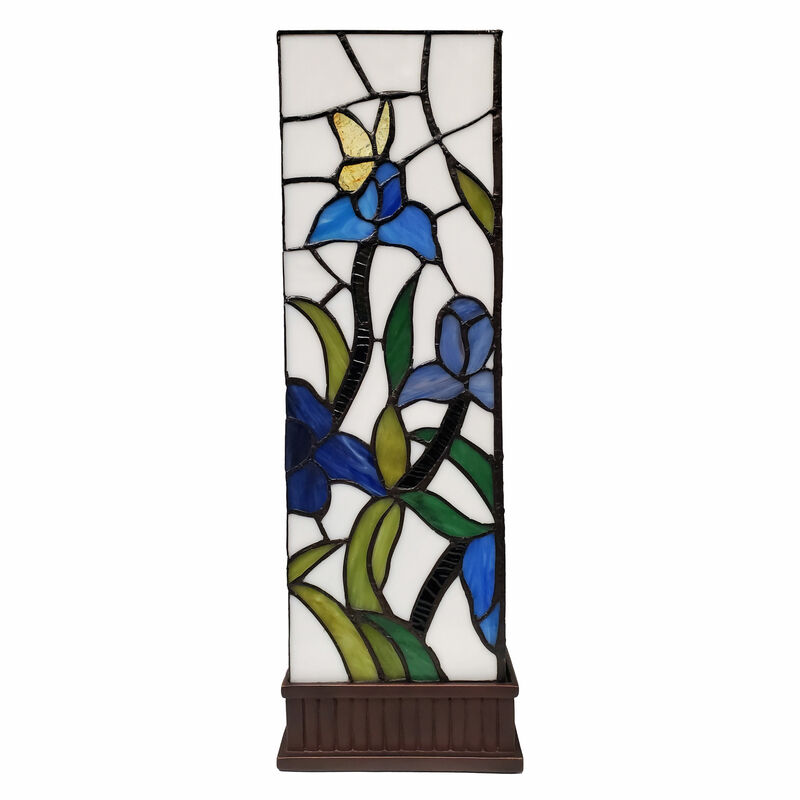HomeRoots 18" Tiffany Style Floral Dark Brown Base Table Lamp image number 2