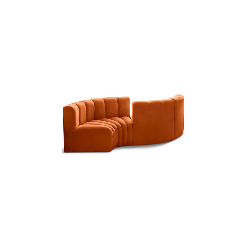 Meridian Furniture Arc Cognac Velvet Modular Sofa