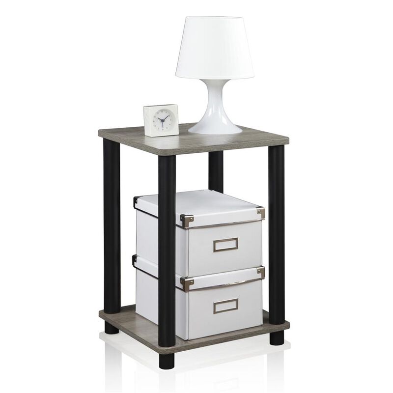 Turn-N-Tube End Table, French Oak Grey/Black