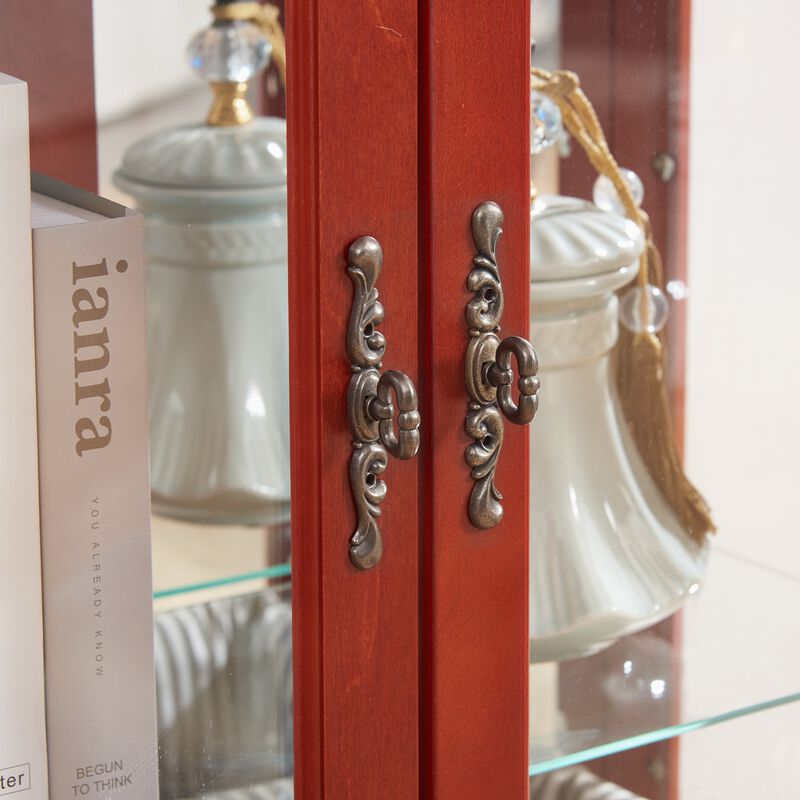 Cistu Lighted Glass Curio Display Cabinet image number 3