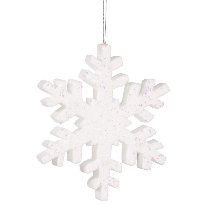 Vickerman 36" White Glitter Snowflake Christmas Ornament - Double Sided Ornament - Unique Christmas Ornament - Snowy Christmas Decor - Festive White Christmas Decor