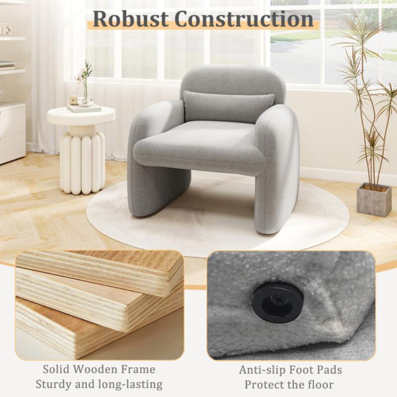 Hivvago Modern Accent Chair with Waist Pillow and Armrests for Living Room Bedroom