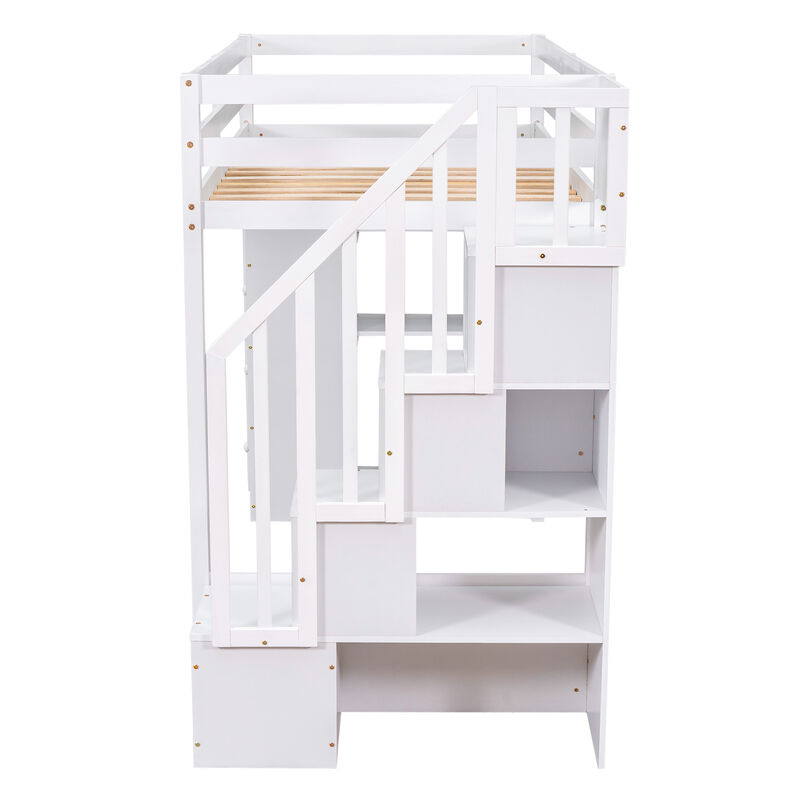 Merax Twin size Loft Bed with Storage Drawers and Stairs