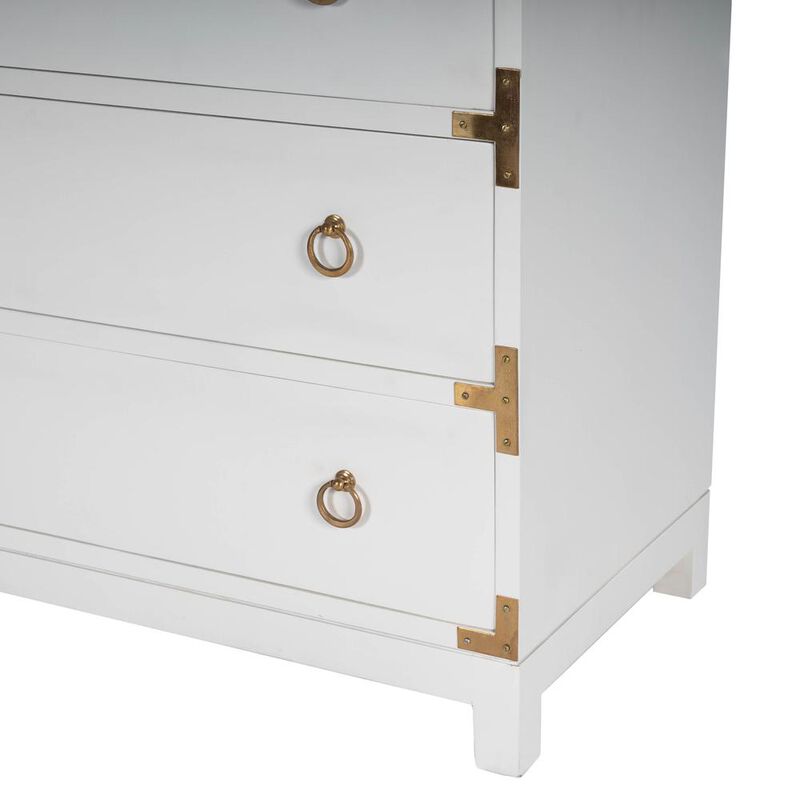 Butler Specialty Forster Campaign 3 Drawer Dresser, White
