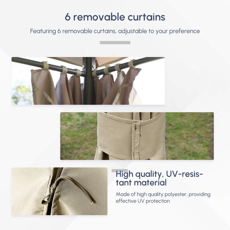 Hivvago 10' x 13' Garden Gazebo with Removable Walls image number 4