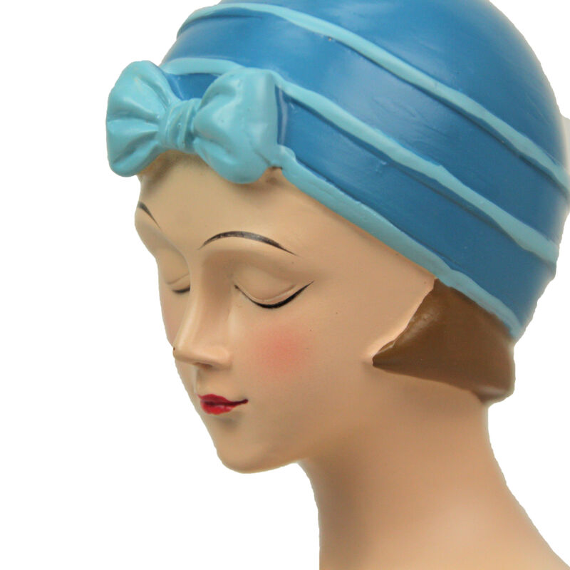 Vintage Bathing Beauty Statue, 8" Long - Elegance of Bygone Beach Era image number 3