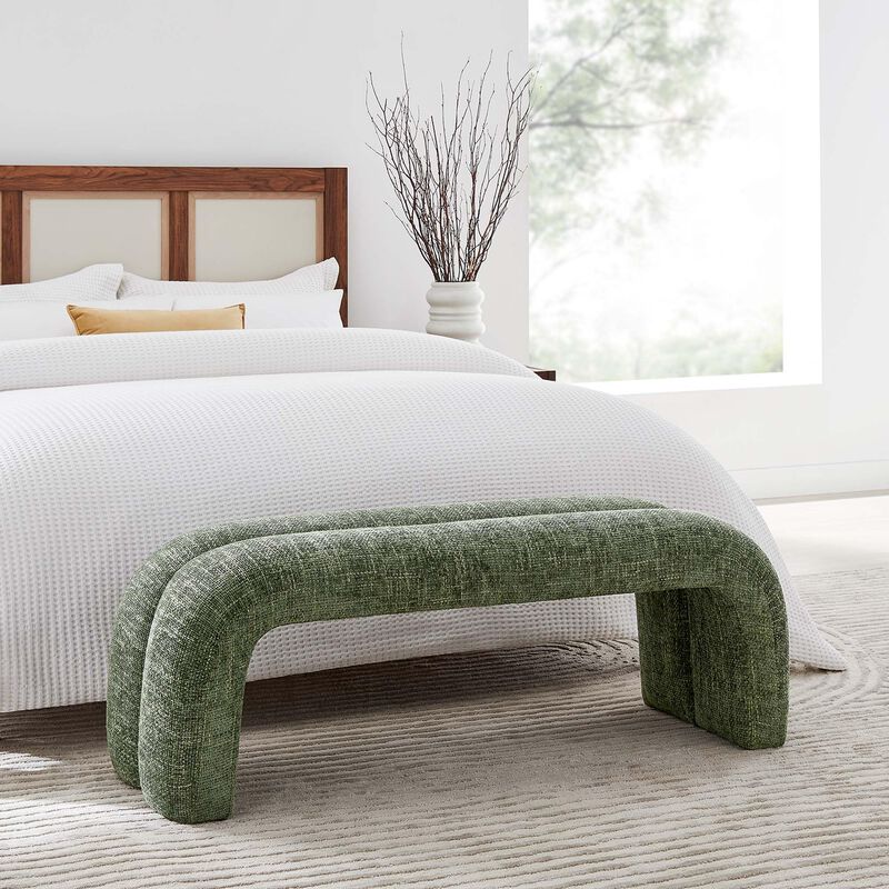 Modway EEI-6769-FRO Dax 50.5" Chenille Upholstered Accent Bench, Frost image number 1