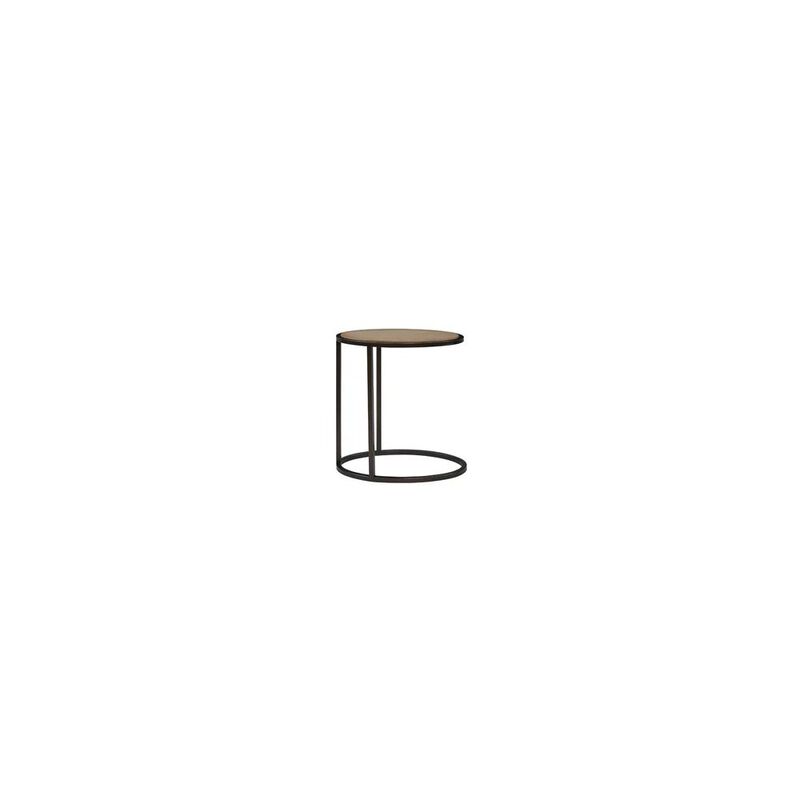 Bernards Transitional Elements Metal/Wood Top Chairside Table - Toffee image number 3