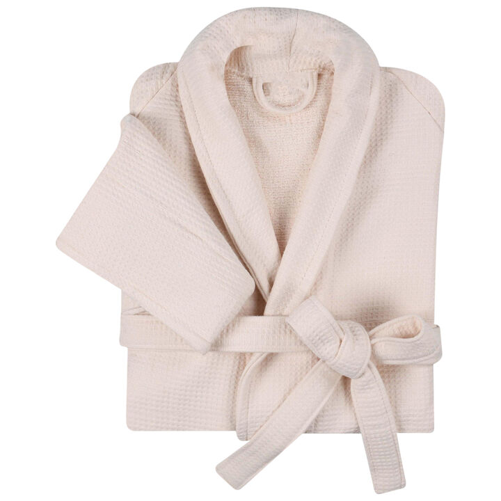 Cotton Waffle Weave Oversized Bathrobe for Men and Women Adults