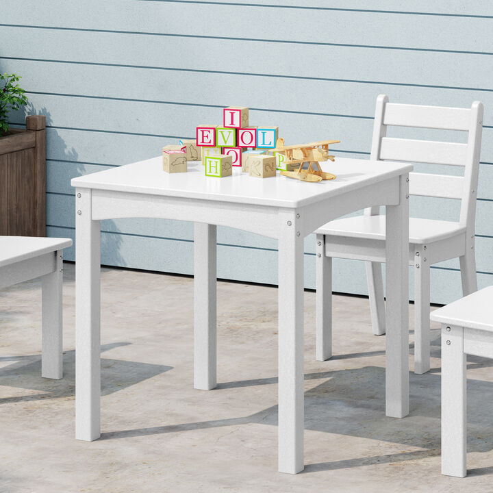 WestinTrends Kids 24" Wide HDPE Plastic Childrens Square Dinner Table