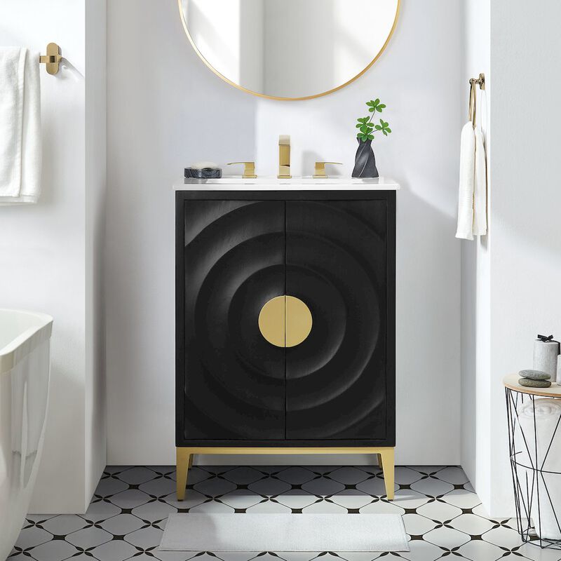 Modway Beau 24 Wood Bathroom Vanity with Basin