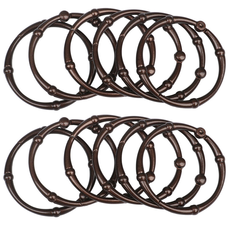 Rust-Proof Shower Curtain Hooks with Clasp Closure, Set of 12 image number 2
