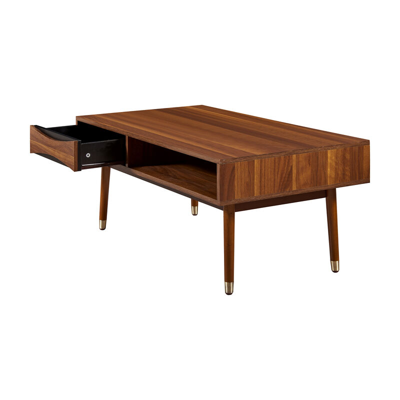 Dawson Modern Coffee Table with Storage, Walnut image number 2