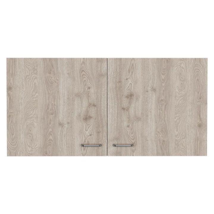 Streamdale Napoles Wall Cabinet, Two Shelves, Double Door - White Light Gray
