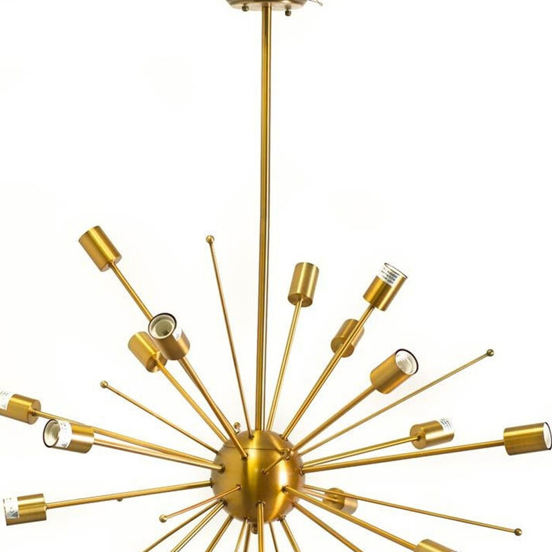 HomeRoots Gold Multi Light Metal Dimmable Chandelier image number 2