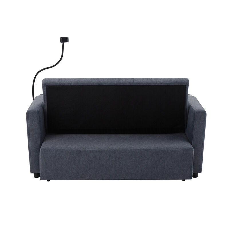 Merax Convertible Sofa Bed Loveseat with 3 USB Ports
