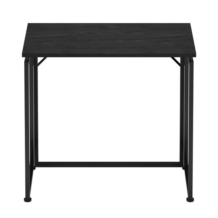 HomeRoots 32" Black Wood and Steel Folding Writing Desk