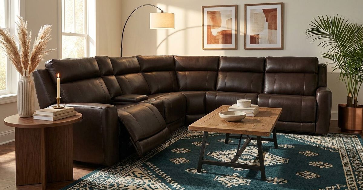 Chocolate 6-Piece Power Sectional