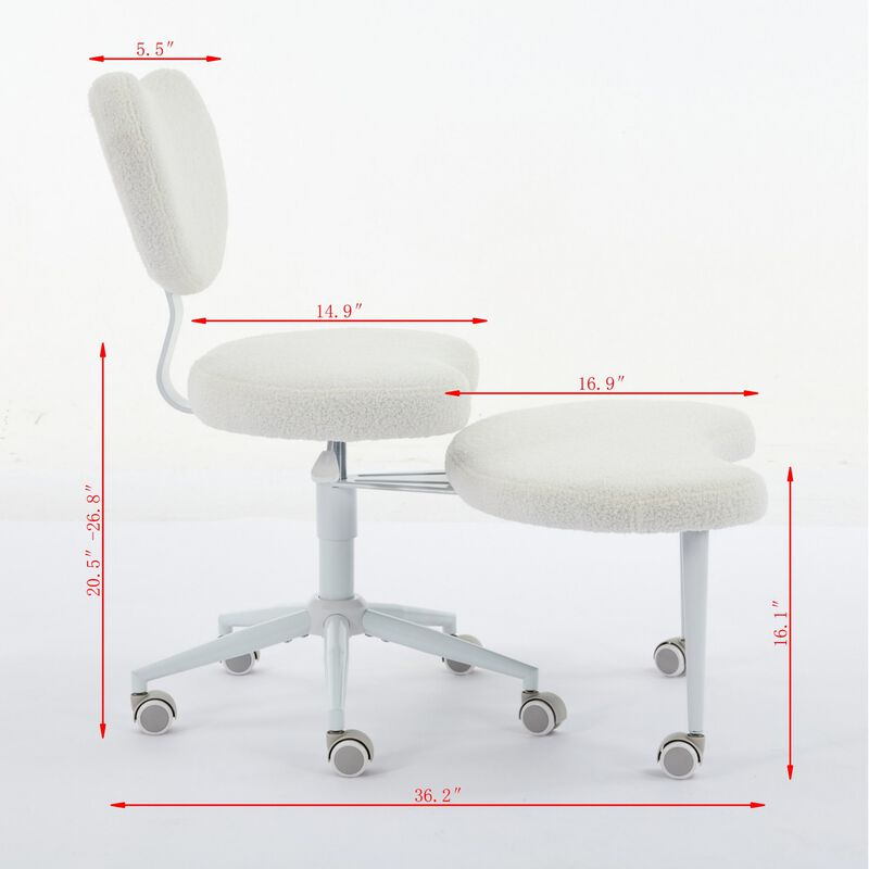 Artificial Rabbit Hair Meditation Chair Plus, Cross Legged Chair, Criss Cross Desk Chair image number 4