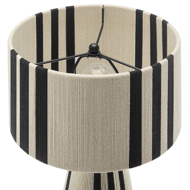 Gia Handwoven Cotton Thread Striped or Plain Table Lamp image number 5