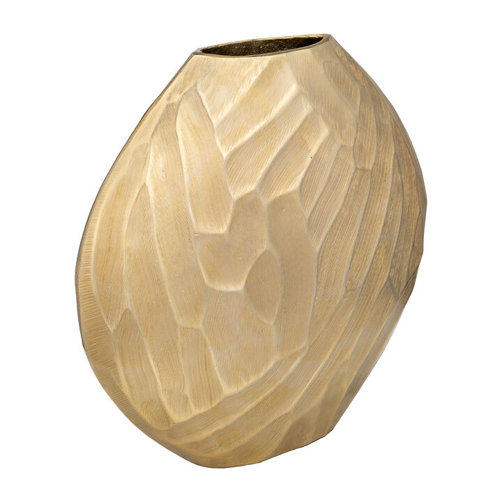 Aluminum 14"H Hammered Vase