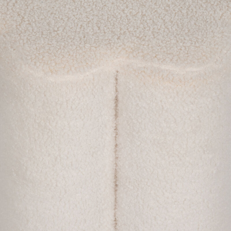 18" Petal Shaped Boucle Ottoman