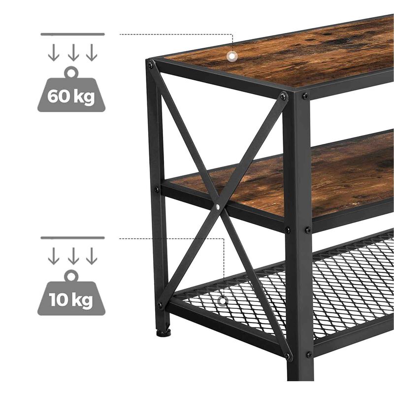 BreeBe BRYCE Industrial 3-Tier TV Stand