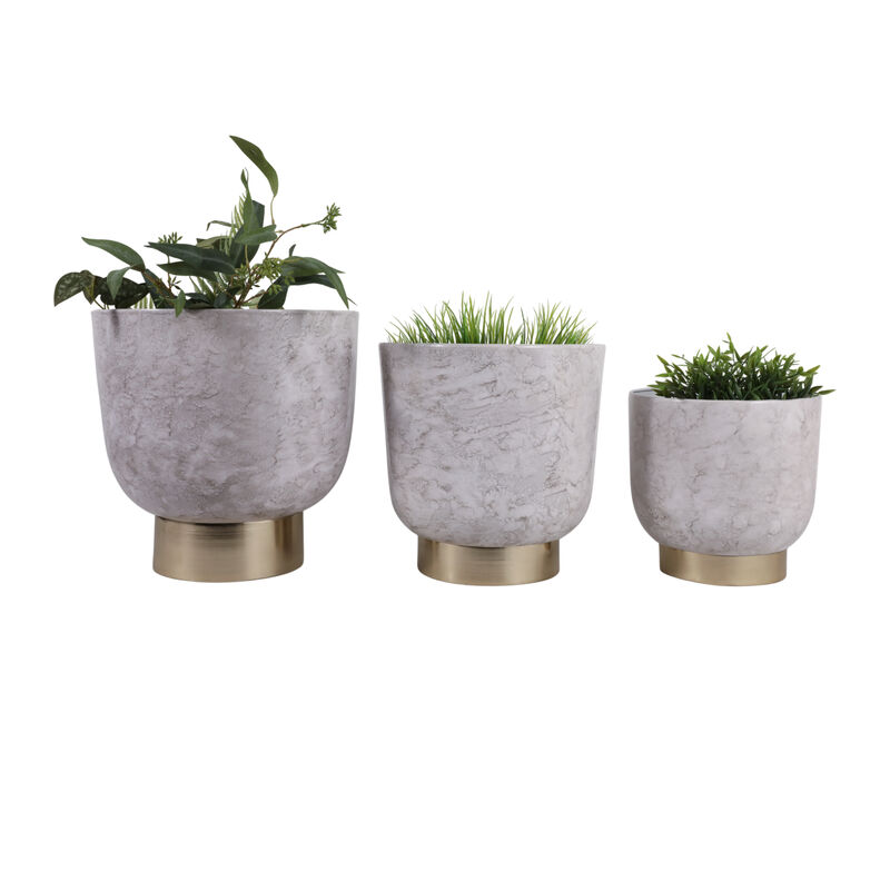 S/3 Marbled Finish Planters image number 1