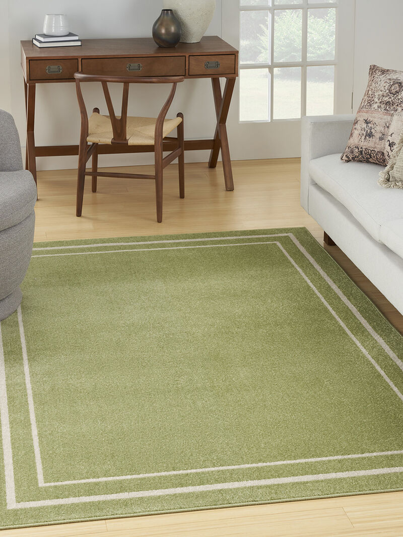 Nourison Essentials NRE02 Green/Ivory 5' x 7' Rug image number 5