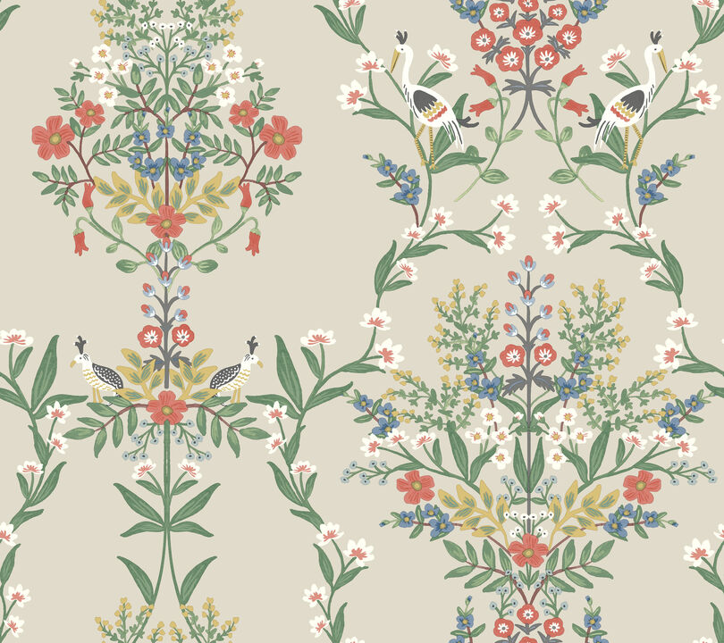 Luxembourg Beige & Red Wallpaper