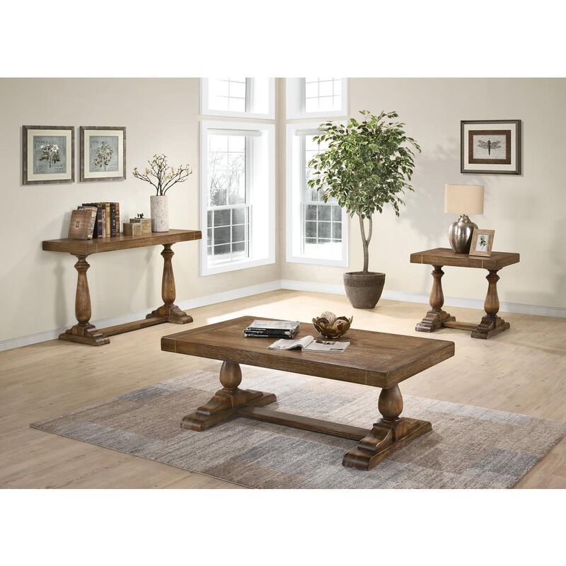 Best Master Furniture Amy 52 Transitional Wood Coffee Table in Driftwood