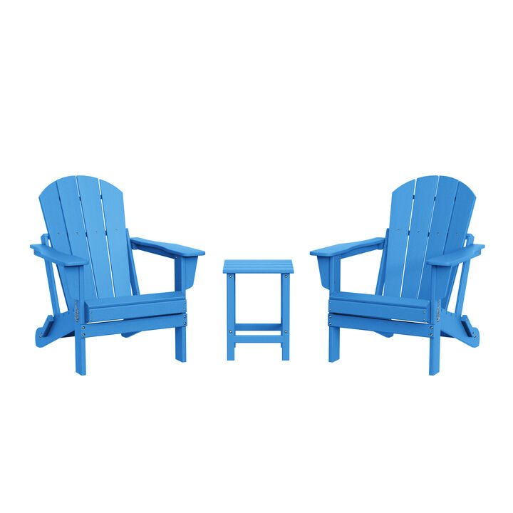 WestinTrends 3-Piece set Outdoor / Patio Poly Adirondack chair set with a side table ( 2 seater )