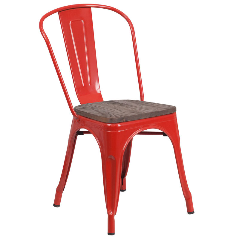 Metal/Wood Colorful Restaurant Chairs