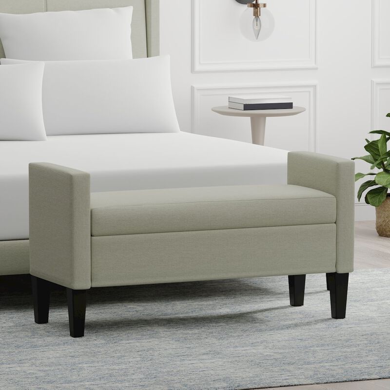 Rize Home 46 Storage Bench with Arms - Beige image number 4