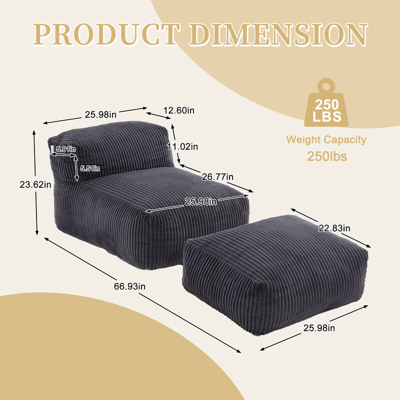 Bugwon Bean Bag Accent Chair image number 9