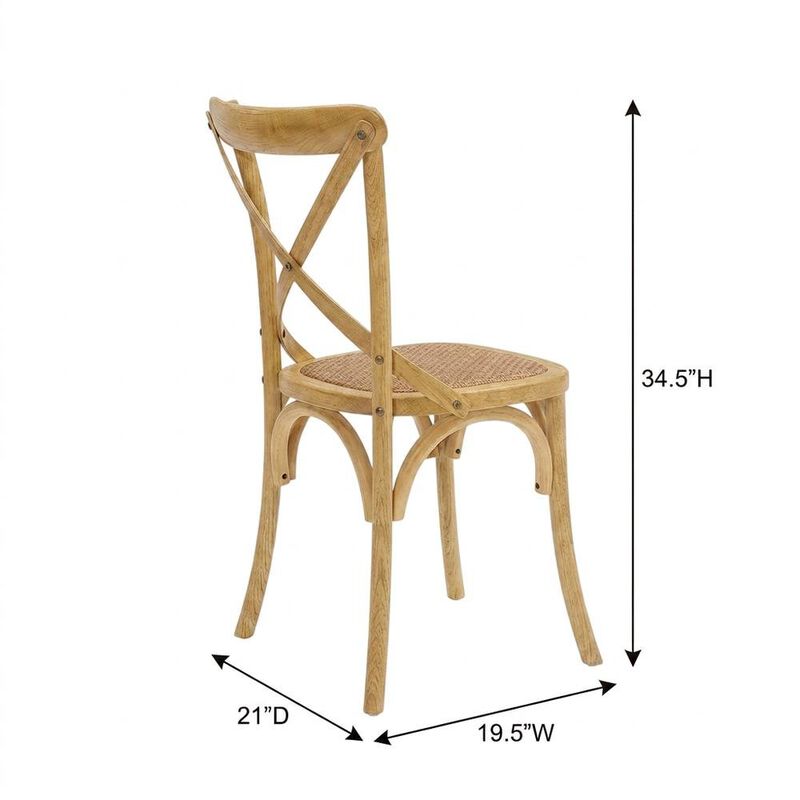 Wooden Dining Side Chairs for Dining Room, Natural, Set of 4 image number 3