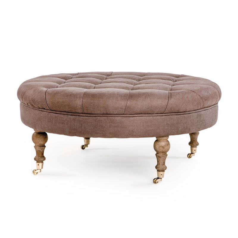 Maison Tufted Round Ottoman image number 0